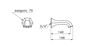 ECCELSA 0/250 - Wall-mounted spout by RUBINETTERIE STELLA - view 3